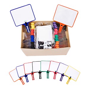 KleenSlate Double-Sided Dry Erase Paddles w/ Graph - Set of 32